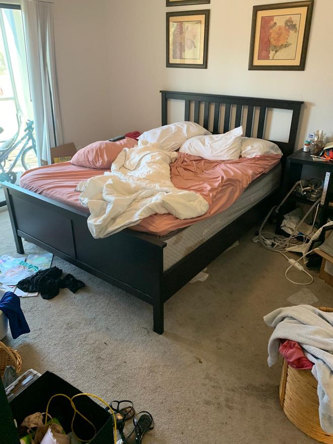 Master bedroom before cleaning