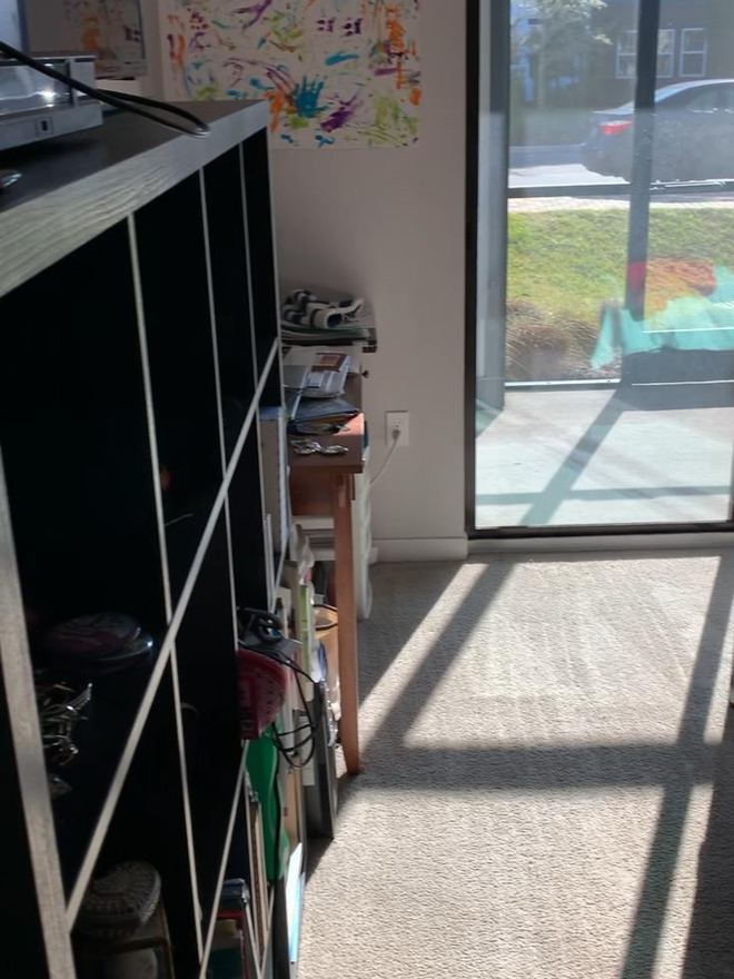 Bedroom floor after cleaning