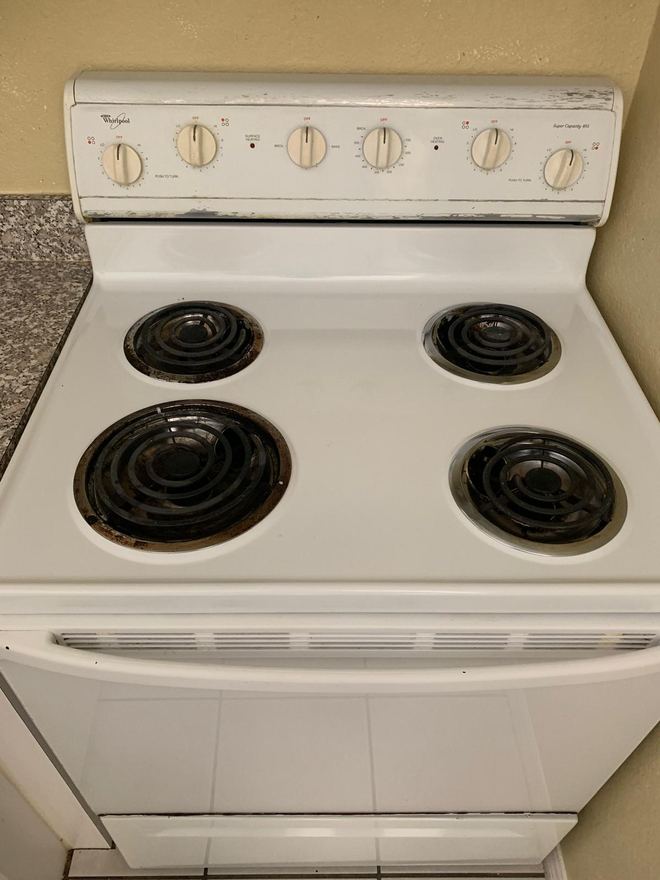 Coil stove after cleaning