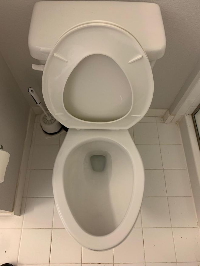 Toilet & bathroom floor after cleaning